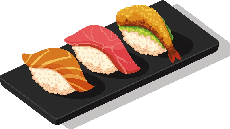 Fresh sashimi slices served on a Japanese plate